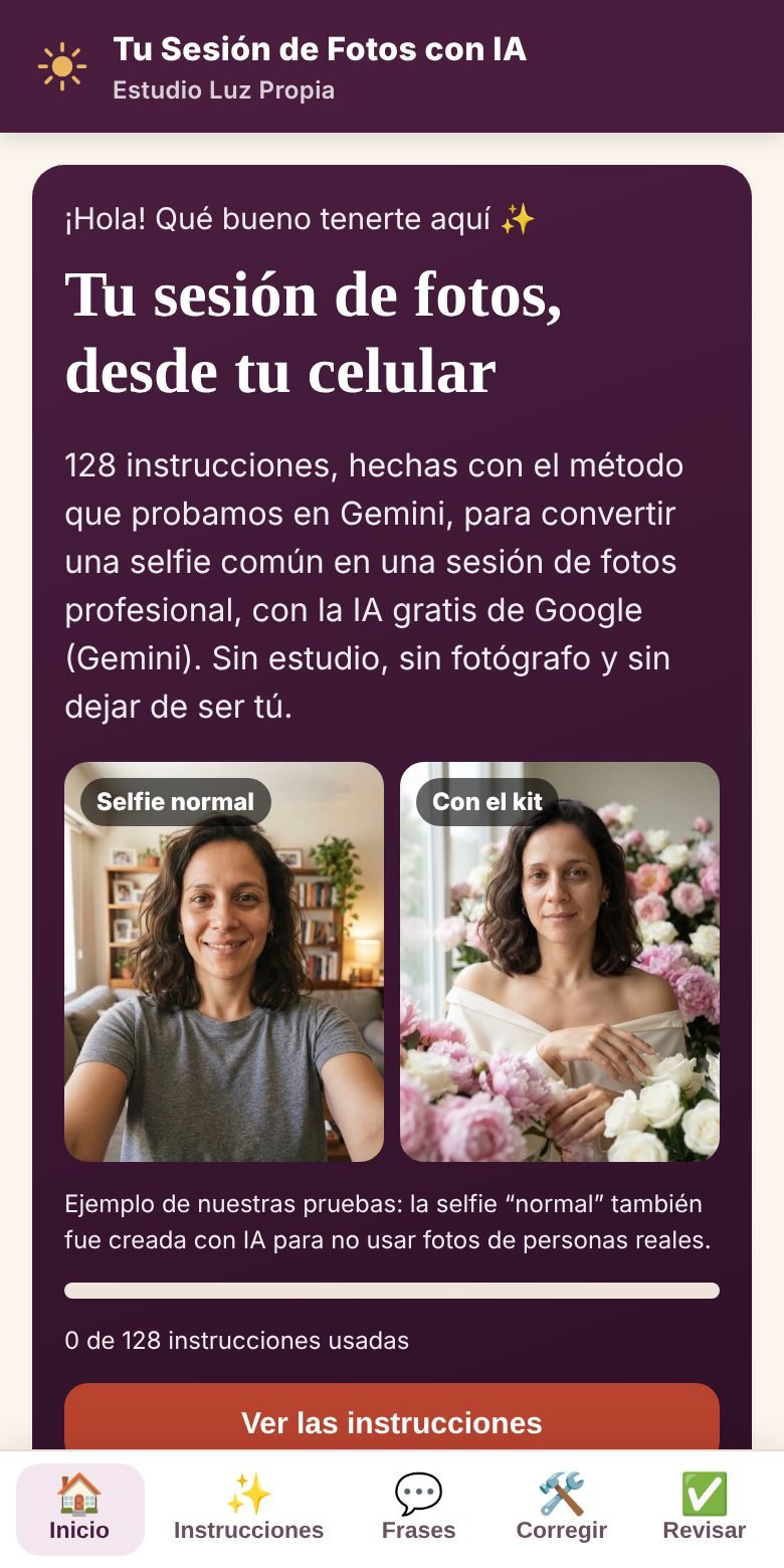 Pantalla de la app del Estudio